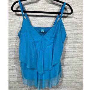 Sunsets California Ava Tiered Tankini Swimwear Set / Size- Top 36DD-Button 14